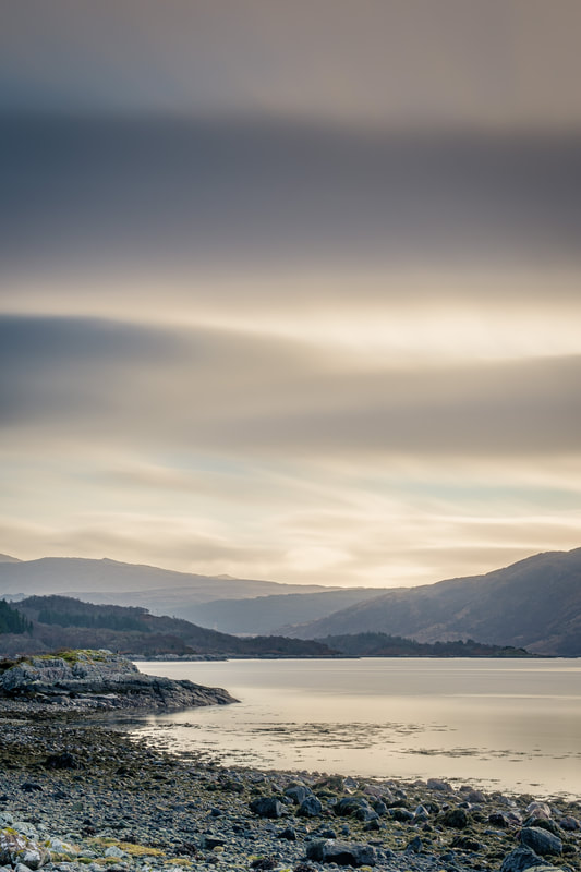 A silver-coloured Loch Sunart at Resipole on an overcast day | Sunart Scotland | Steven Marshall Photography