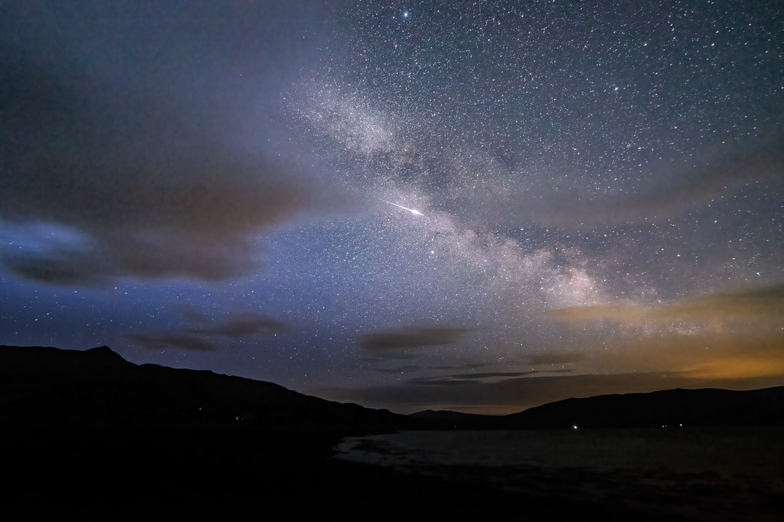 Lyrid meteor above Loch Sunart | Stargazing Ardnamurchan Scotland | Steven Marshall Photography