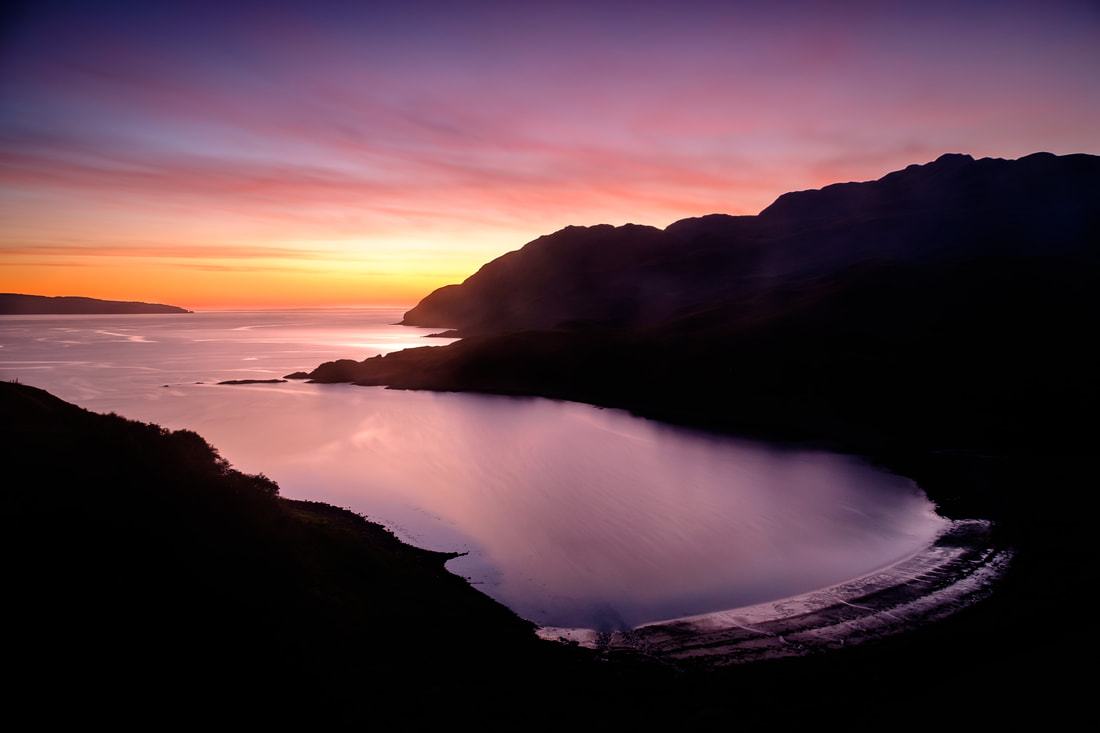 Looking over Camas nan Geall at the most dramatic sunset imaginable reaching its peak | Ardnamurchan Scotland | Steven Marshall Photography