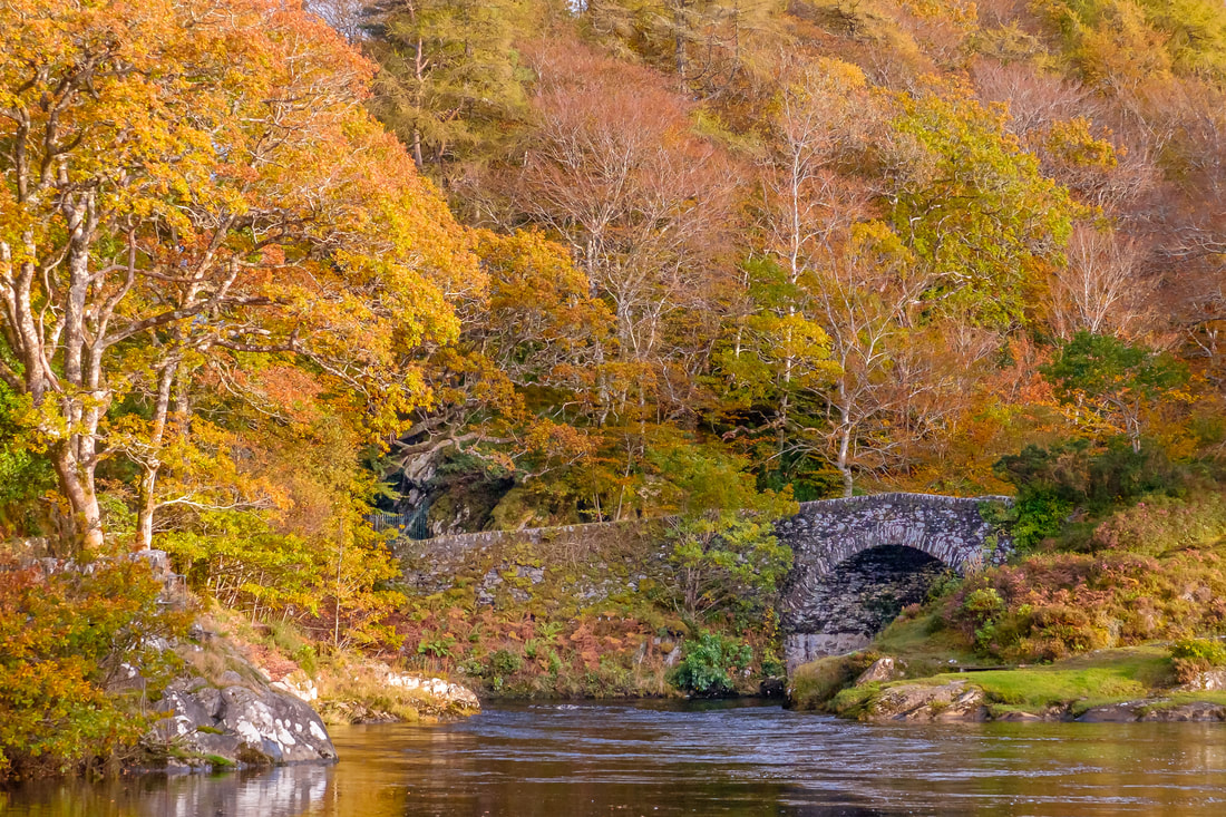 The Old Bridge over the River Shiel at Blain with trees in full autumn colours | Moidart Scotland | Steven Marshall Photography