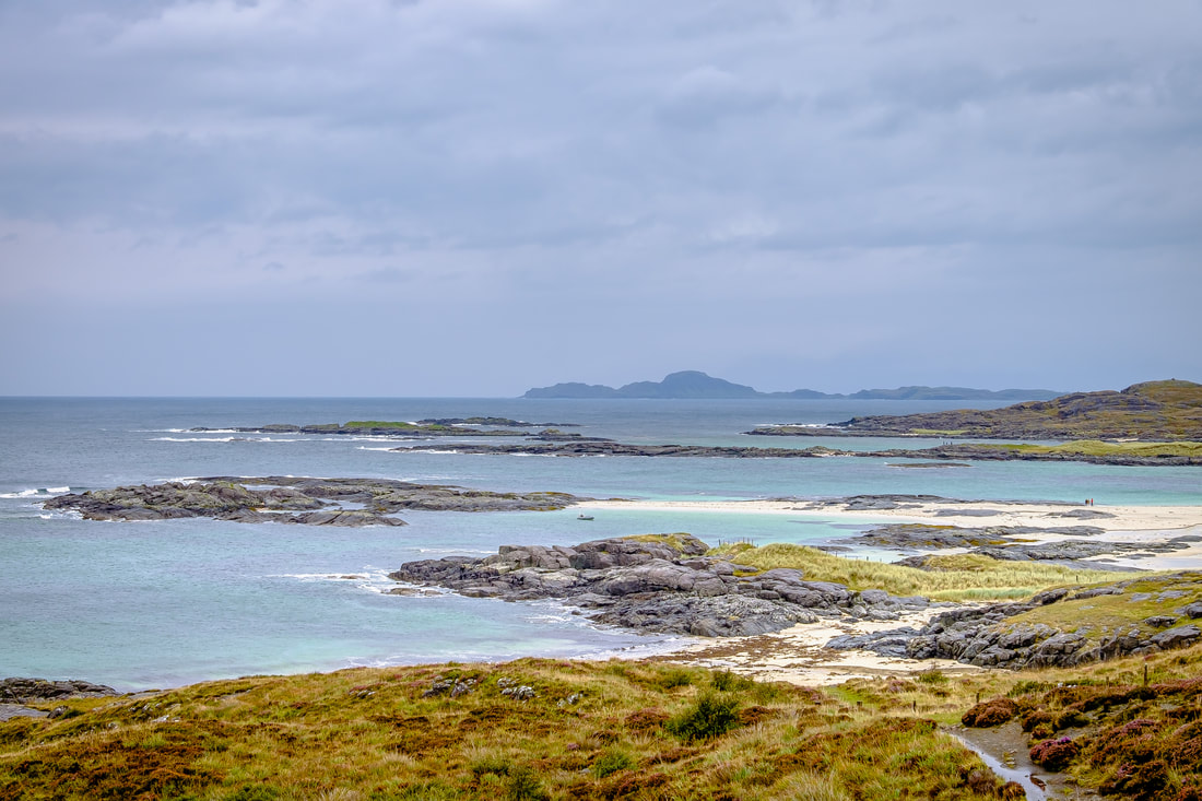 Looking north over Sanna Beach with the Isle of Muck on the horizon | Ardnamurchan Scotland | Steven Marshall Photography