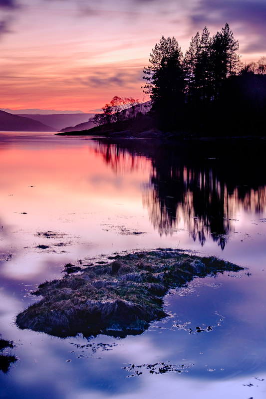 The Bay of Flies at Salen during dusk with a lilac and blue sky | Ardnamurchan Scotland