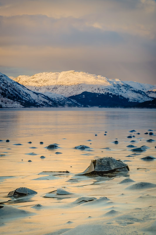 The surface of Loch Sunart at Strontian frozen on a morning when it was -6°C | Sunart Scotland