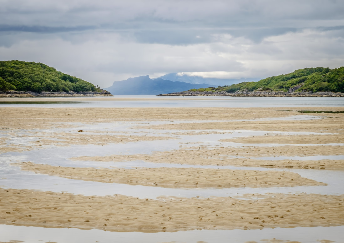 Kentra Bay at low tide, looking out to the Isle of Eigg | Ardnamurchan Scotland | Steven Marshall Photography