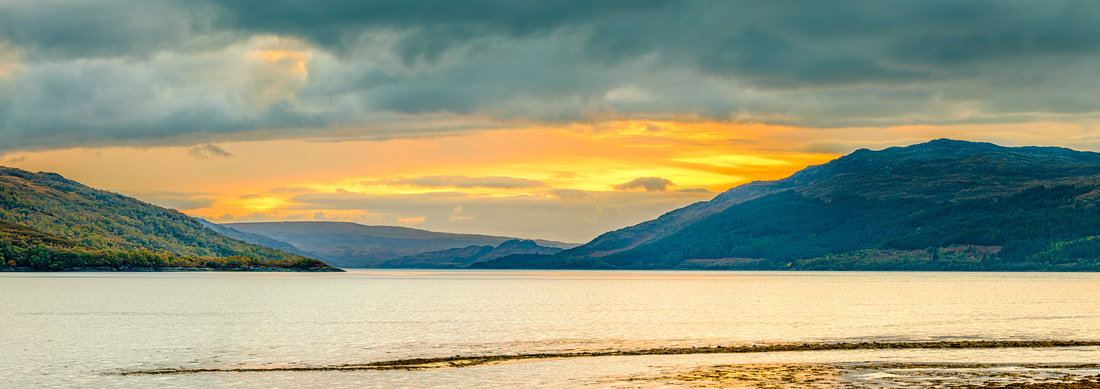 Loch Sunart and the Isle of Carna from Resipole during an autumn sunset | Sunart Scotland