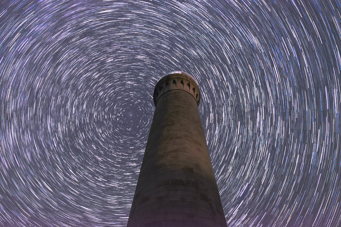 A star trail rotating above Ardnamurchan Lighthouse with Polaris, the North Star, sitting just to the left of it | Ardnamurchan Scotland