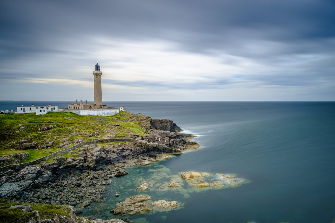 Overlooking Ardnamurchan Lighthouse with choppy seas smoothed by long-exposure | Ardnamurchan Scotland | Steven Marshall Photography