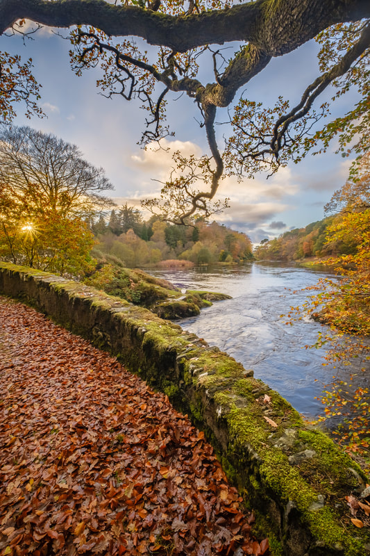 River Shiel Old Bridge at Blain with a sunburst and autumn colours | Moidart Scotland | Steven Marshall Photography