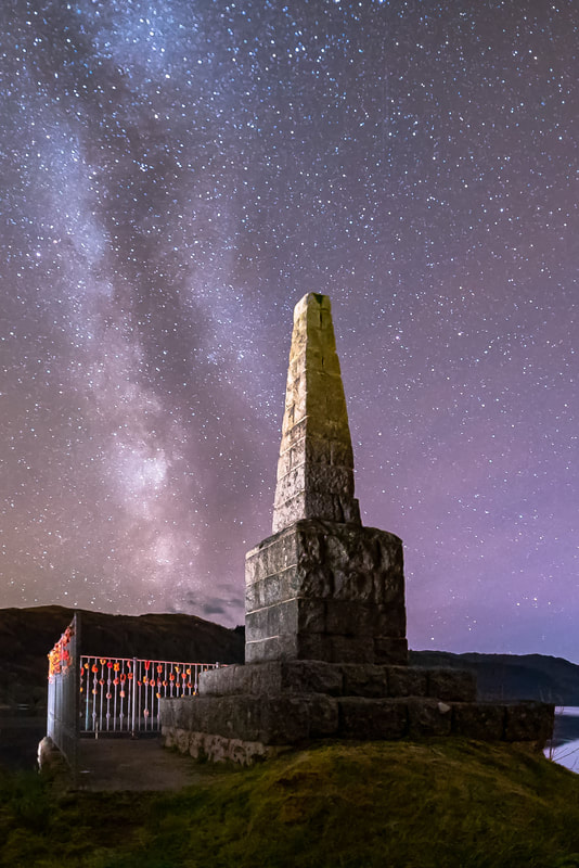 Strontian War Memorial under the stars | Steven Marshall Photography